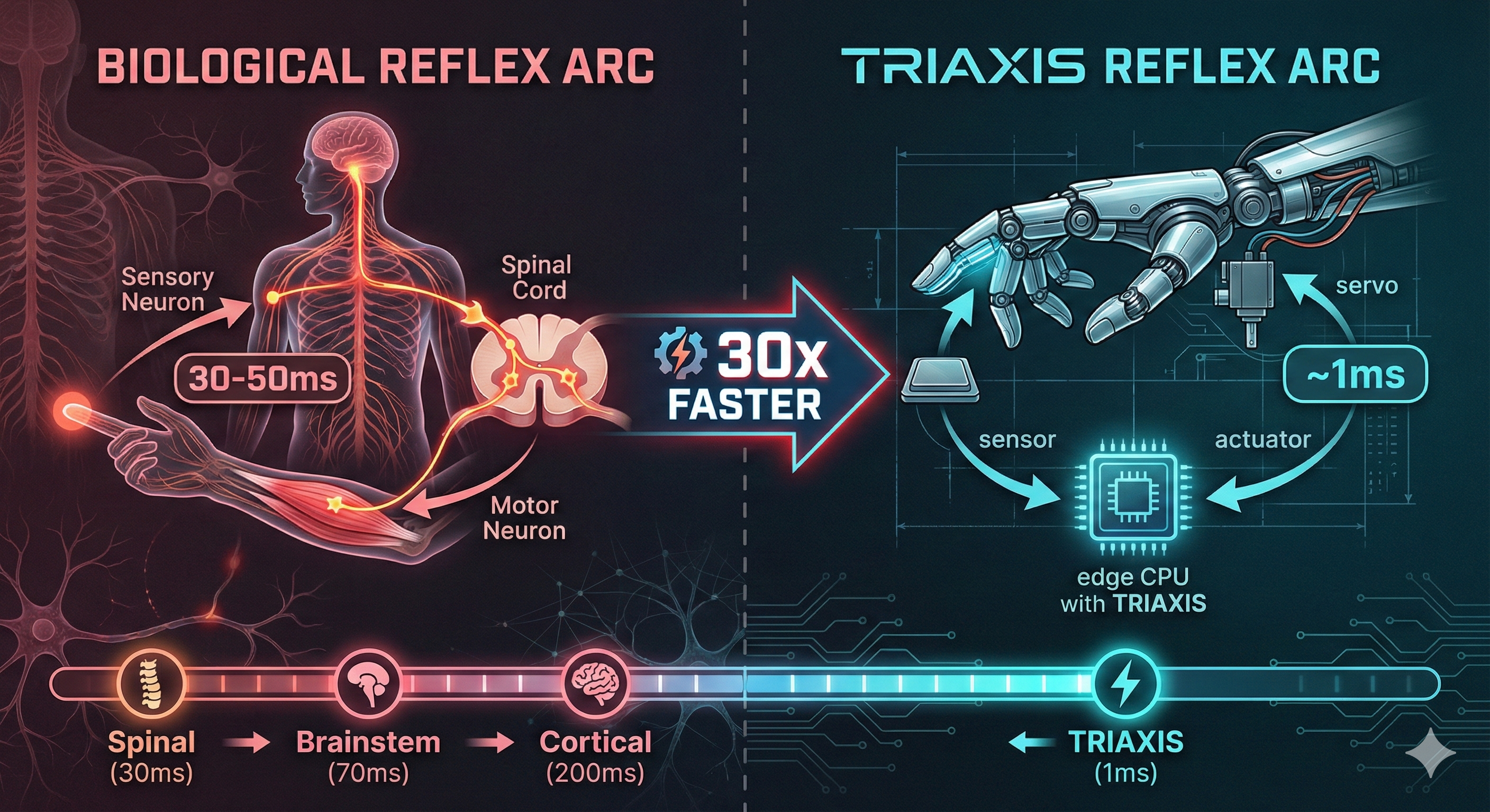 Biological vs Machine Reflex Arc